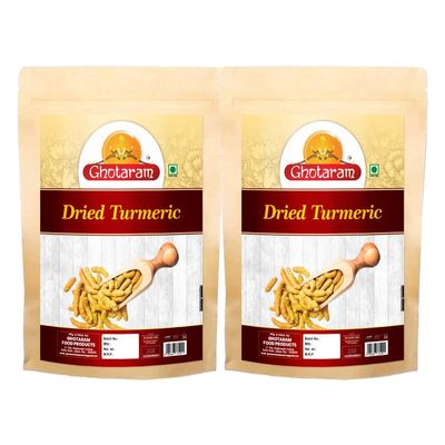 Ghotaram Madras Salem Dried Turmeric Sticks/Organic Turmeric Whole (Haldi Sabut) / Whole Turmeric GHATTA Raw Whole Turmeric Sticks Haldi Gatiya Sabut Haldi Whole Haldi-150Gx2Pk