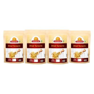 Ghotaram Sangli Ambe Ayurveda Whole Turmeric||Sabut Haldi||Haldi Gatiya||Gundu Manjal Organic Turmeric Whole (Haldi Sabut) Raw Haldi Gatiya Turmeric Sticks SABUT HALDI-150Gx4Pk