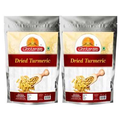 Ghotaram Andhra Raw Yellow Dried Whole Turmeric Sticks | organically grow raw fresh turmeric, kacchi haldi, dry sabut haldi ghatiya, haldi dry | GHATTA Whole Haldi Sabut Haldi-480Gx2Pk