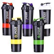 Spider Ultimate Protien Powder Shaker | Gym | Cycling | 100% BPA FREE | Extra space for suppliments | 530 ML | RED GREEN WHITE