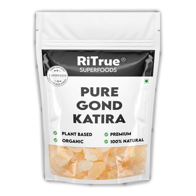Ritrue Superfoods - Gond Katira Pure (Edible Gum) - 1 Kg - tragacanth Crystals |100% Natural | badam Pisin Almond Gum