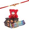 SFU E Com Dark Fantasy Loaded With Designer Tray And Cute Teddy Bear | Rakhi Chocolate for Brother | Elephant Pearl Rakhi With Chocolates | Roli, Chawal, Chandan, Misri | 1118 view 1