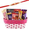 SFU E Com Choco Loaded Basket | Rakhi Chocolate for Brother | Premium Elephant Pearl Designer Rakhi With Chocolates | Roli, Chawal, Chandan, Misri | 472 view 1