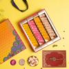 Dessert Drama Premium Gifted Sweet/Mithai Box Flavoured Kaju Katli Rose, Kesar Kaju Katli, Cranberry Kaju Katli, Plain Kaju Katli Indian Mithai Box 500gm Sweet Box With Rakhi For Brother view 2