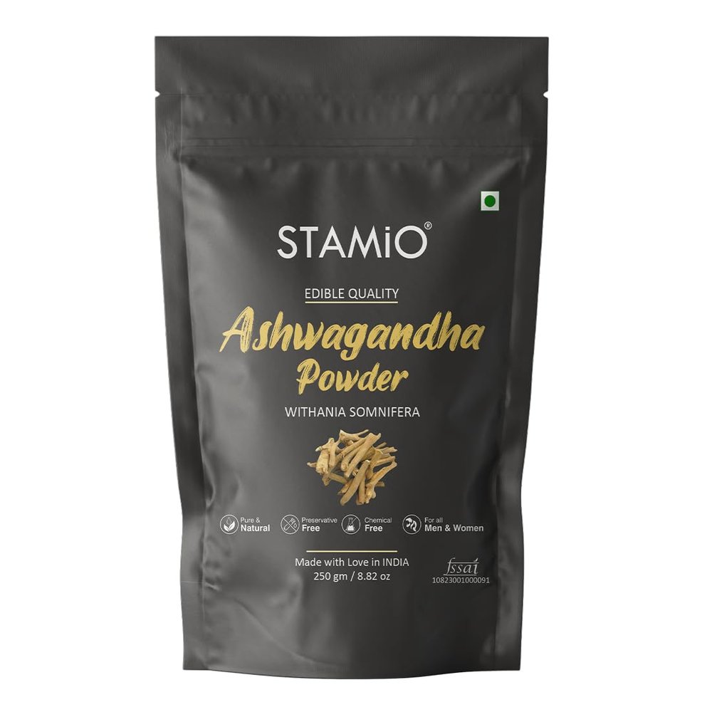 STAMIO Ashwagandha Powder 250 gm | Pure Withania Somnifera | In Pouch 8.82 oz
