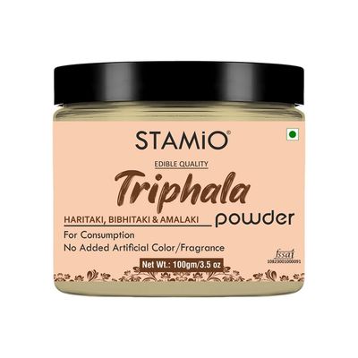 STAMIO Triphala Powder 100 gm | Amalaki | Bibhitaki | Haritaki | Digestive Health | In Jar 3.53 oz