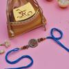 Dessert Drama Premium Gifted Sweet/Mithai Box Assorted Kaju Katli Sweets, Chocolate Ice Ball, Kaju Apple, and Kaju Kesar Roll Sweets Box 900gm Sweet Box With Rakhi For Brother view 3