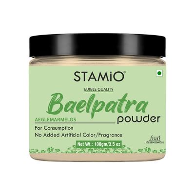 STAMIO Baelpatra Powder 100 gm | Bilva Leaves, Bel Patra/Leaf, Aegle marmelos | Digestive Health | Diabetes | In Jar 3.53 oz