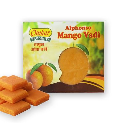 Omkar Products Mango Delicious Vadi 100gm (Pack of 3) | Mango Barfi | Mango Katli | 100% All Natural | Organic | Indian Sweet
