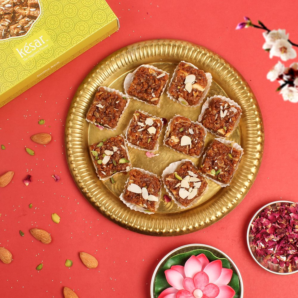 Dessert Drama Premium Sweet Gift Box Nut & Almond Mithai Dodha Barfi 400 gm Doda Barfi Sweet Boxwith Diwali Greetings Card || Combo Gift Pack || Corporate Gifts