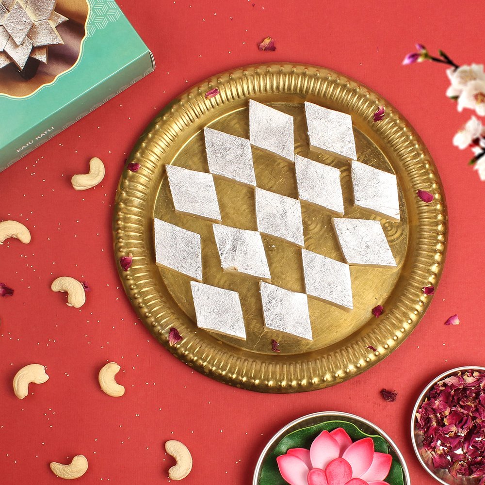 Dessert Drama Premium Sweet Gift Box Cashew Sweet/Kaju Katli 400 gm Kajoo Katli Sweet Box with Diwali Greetings Card || Combo Gift Pack || Corporate Gifts