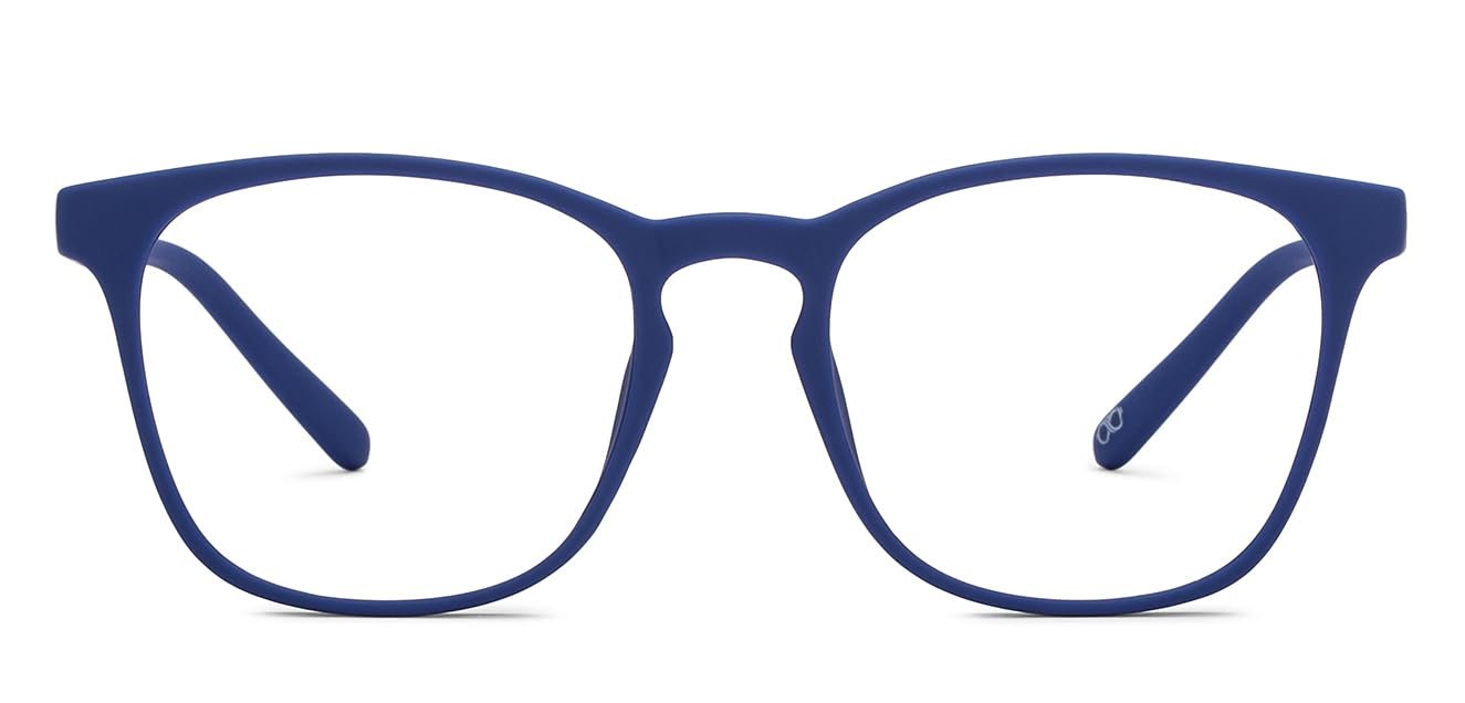 HUSTLR Kids Zero Power Bluecut & Antiglare Computer Eyeglasses | Blue Full Rim Square | As Seen On Shark Tank | Peyush Bansal Glasses | For Kids Age 8-12 yrs | HP D15011L