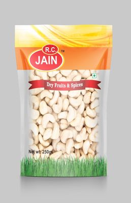 R.C. JAIN 240 Grade Kaju (Cashews) -100% Natural Premium Whole Cashews 250 g Value Pack | Whole Crunchy Cashew | Premium Kaju nuts | Nutritious & Delicious | Gluten Free & Plant based Protein