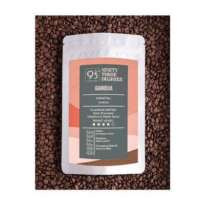 93 Degrees Coffee Roasters- Gianduja/Medium Dark Roast, 100% Arabica Coffee Beans - 1kg