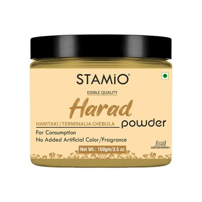 STAMIO Harad/Haritaki Powder 100 gm | Terminalia chebula | Kadukkai Podi/Karakkaya Pudiyamu | Digestive Health | In Jar 3.53 oz