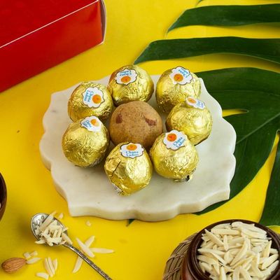 DI MITHAI NATION Chana Badam Ladoo Traditional Indian Desert Mithai for Special Occasion (400 Gram)