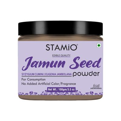 STAMIO Jamun Seed Powder 100 gm | Jaamun Ki Guthli | Diabetes | Naaval Pazham | Indian blackberry | Syzygium cumini | In Jar 3.53 oz
