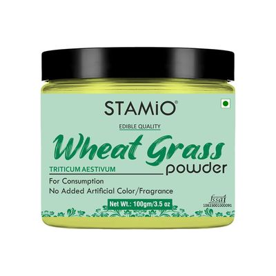 STAMIO Wheat Grass Powder 100 gm for Men & Women | Triticum aestivum | Immunity | In Jar | In Jar 3.53 oz