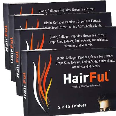 HairFul Hair Supplement Vitamin Tablets (Pack of 8 X 15) 120 Tablets Biotin Tablets for Hair Boost Tablet for Men & Women.