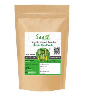 Saara HERBAL FRESH Agathi Keerai Powder (Yellow), 70g, Alata Cassia, Alata Leaves Powder, Agasti, Agastya, Bak Phul Leaves Powder, Dirghaphalaka Powder (pack of 1 x 70g)