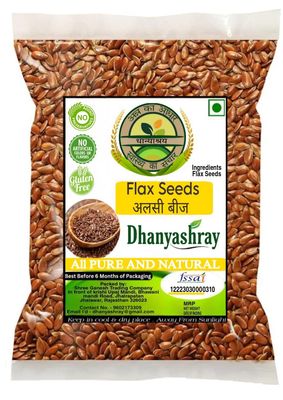 Dhanyashray Flax seeds (Alsi) 500gm Unroasted Brown FlaxSeeds (500 g)