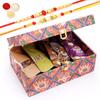 Jaiccha Ghasitaram Gifts Rakhi Gifts - Fabric Trunk Box with Bites and Cookies with 2 Rakhis view 1