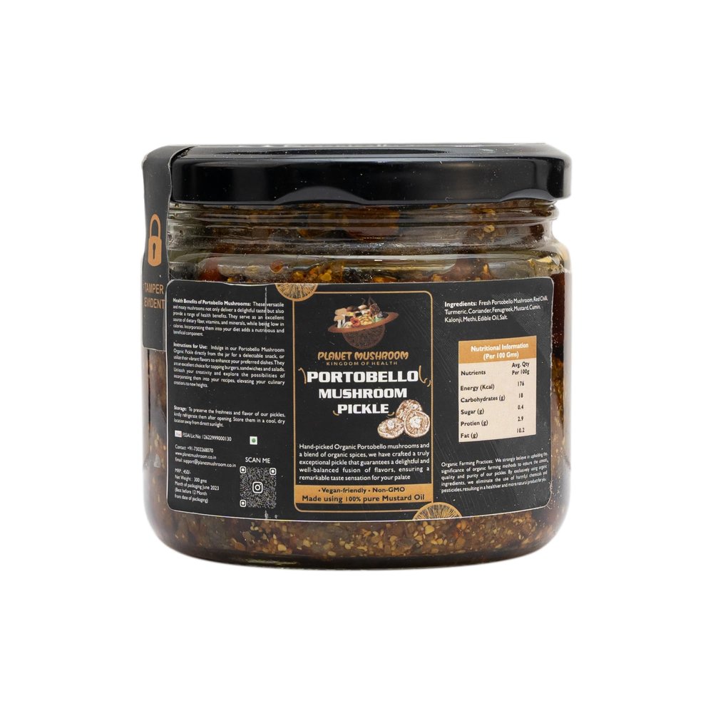 PLANET MUSHROOM Organic Portobello Perfection: Hand-picked Vegan-friendly Mushroom Pickle In A Glass Jar
