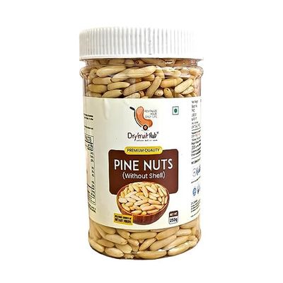 Dry Fruit Hub Pine Nuts without Shell 100gm Chilgoza Dry Fruits,100% Natural & Fresh Chilgoza Kernels, Rich Aroma, Buttery Texture, Ideal for Cooking, Baking, and Garnishing