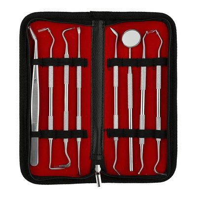 Mediwave Dental Instruments Kit Stainless Steel Oral Care Hygiene Set Of 8 Pc (Geramn Fine Quality)