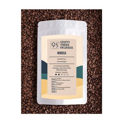 93 Degrees Coffee Roasters- Mimosa Medium Light Roast | 100% Arabica Coffee Beans - (Aeropress, 1kg)