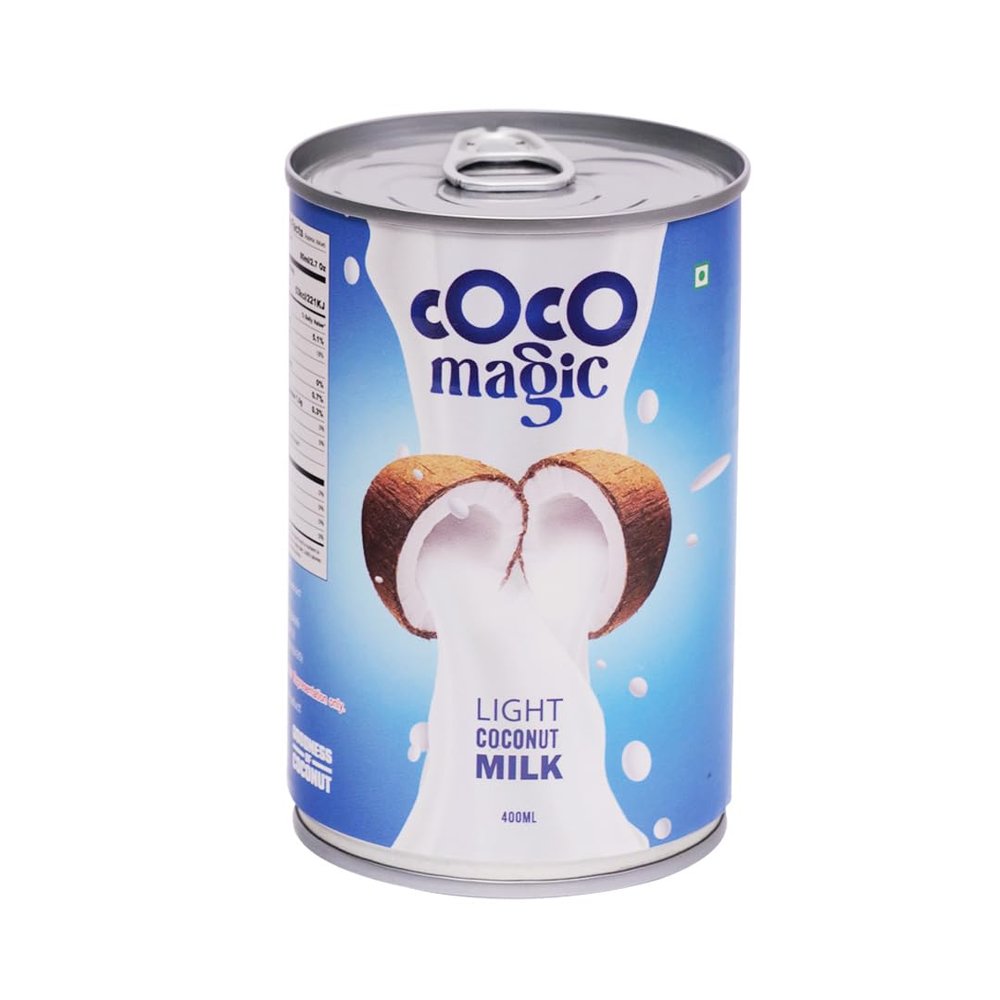 Cocomagic Coconut Milk (400 Ml) [ 5% Fat|Rich & Creamy Texture|No Added Artificial Sweeteners|Made in India] Used For Cooking & Baking Purposes