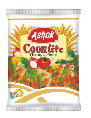 ASHOK COOKLITE Tiranga Pasta 400g, Made with 100% Suji, 0% Maida, High Protein, No Preservative, Vegan Friendly, Non-GMO (Tiranga Pasta 400g Pack of 1)