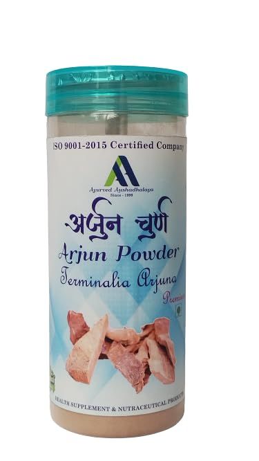 AYURVED AUSHADHALAYA Arjun Saal Powder Arjuna Bark Powder Tree Kwath, Chettu Beradu, Terminalia_250 Gram