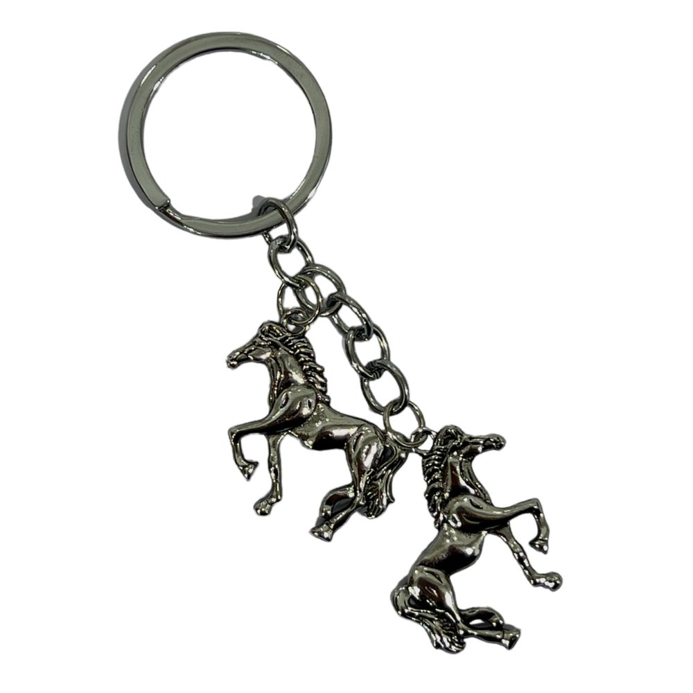 AUGEN Premium Horse 2 Stainless Steel Keychain Metal For Gifting With Key Ring Anti-Rust (Pack Of 1)