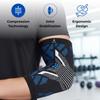NECARE Premium Nylon Orthopedic Compression Elbow Support Cap Sleeves (1 PAIR), For Men and Women (S, Black-Blue) view 4