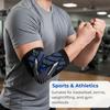 NECARE Premium Nylon Orthopedic Compression Elbow Support Cap Sleeves (1 PAIR), For Men and Women (XL, Black-Blue) view 2
