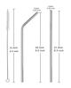 MobFest Reusable Stainless Steel Straight Bent & Straight Straws with Cleaning Brush Set Milk, Juice, Whiskey, Cocktail Drinkware Bar Accessory Tool, 21cm. 5 Pcs (1) view 2