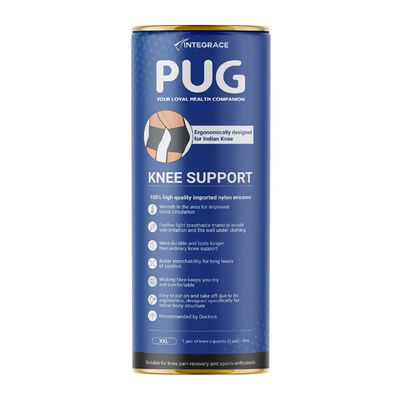 PUG Knee Support 1 Pair, Size XXL |Unleash Your Performance | Ergonomically Designed for Indian Knee|Ideal for Sports enthusiasts, Knee Pain and Injury Prevention