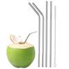 MobFest Stainless Steel Reusable Eco-Friendly Bent & Straight Straw with Cleaning Brush Mug Coffee, Sodas, Cocktail, Juice, 21cm. 5 Pcs (1) view 1