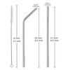 MobFest Stainless Steel Reusable Eco-Friendly Bent & Straight Straw with Cleaning Brush Mug Coffee, Sodas, Cocktail, Juice, 21cm. 5 Pcs (1) view 2
