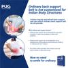 Pug Back Support (Pack of 1) | The Ultimate Solution for Back Pain Relief | Ergonomically designed for the Indian body | Offers Ideal Support, Eases Pain, and Enhances Flexibility with breathable Lumber Pad Cushioning and Lower back Brace view 2