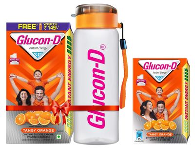Glucon-D Instant Energy Health Drink Tangy Orange - 1kg Refill with free bottle & Glucon-D Instant Energy Health Drink Tangy Orange - 450Gm Refill