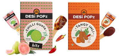 GO DESi POPz with Bitz | Chilli Guava | 50 Pcs | Fruit Snacks, 400 gm & GO DESi Imli Pop Tamarind & Jaggery Candy | 40 Pieces | Tangy Imli | Imli Candy | Lollipop | Digestive Candy