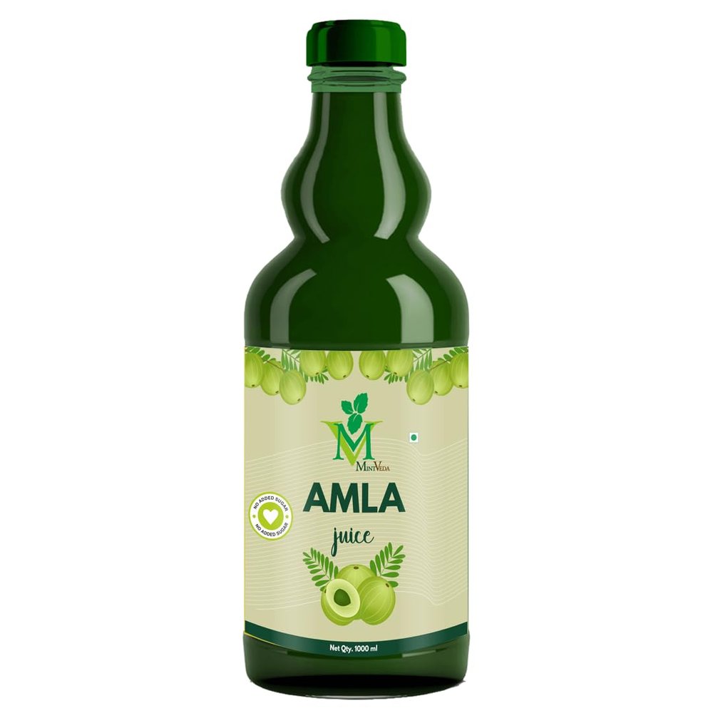 Mint Veda 100% Natural and Herbal Wild Amla Juice 1L | Juice for Health Hair and Skin | Vitamin C | Paraben free | High Fiber For Better Digestion, Immunity