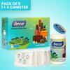 BREEZE 2-Ply Portable Toilet Roll Multipurpose Sheets - 50 Pulls, Pack of 5 (1 Canister + 4 Refills)- White view 2
