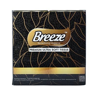 BREEZE 2-Ply Ultra Soft Tissue Multipurpose Sheets - Pack of 6 (2 Canister + 4 Refills)- White