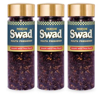 Panjon Swad Shahi Meetha Paan Mukhwas (Pack of 3) | Digestive Mouth Freshener | Hygienically Packed Traditional Pachak | Tasty Mouthfresheners | After-Meal Snack | Dry Mukhwas. | Makhvas