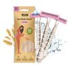 Plush Eco Disposable Body Razor for Women 3pc | Aloe & Vitamin E Lubricating Strip & Wheat Straw Handle | Irritation-Free Hair Removal with Swedish Steel 3 Blade Razor for Smooth Shave view 1