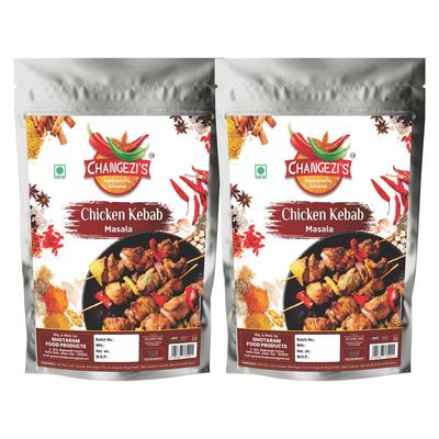 Changezi's Old Delhi Street Food Kebab/Chicken Kebab Masala Powder/Mutton Lamb Murgh Kabab Masala | Aromatic Tunday Kabab Masala/Kebab Masala | Chicken Tikka Masala Powder-240Gx2Pk