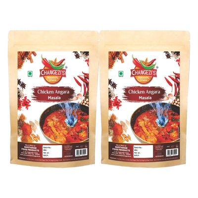 Changezi's Daryaganj Restaurant style Spicy Juicy Chicken Angara Masala | CHICKEN ANGARA MASALA POWDER/SPICY CHICKEN GRAVY MASALA | Aromatic Smoky Angara Chicken Masala Powder-80Gx2Pk
